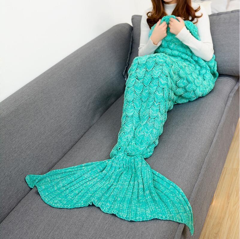 Knitted Mermaid Tail Blanket