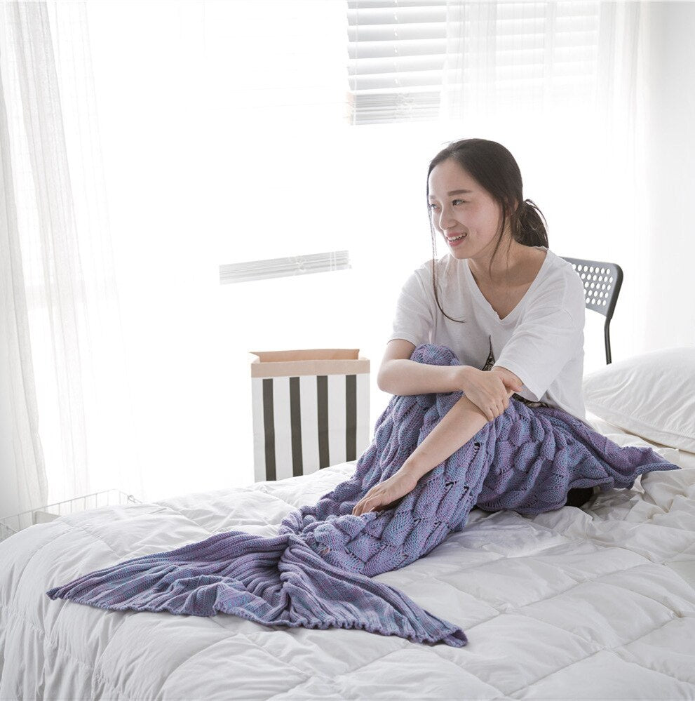 Knitted Mermaid Tail Blanket