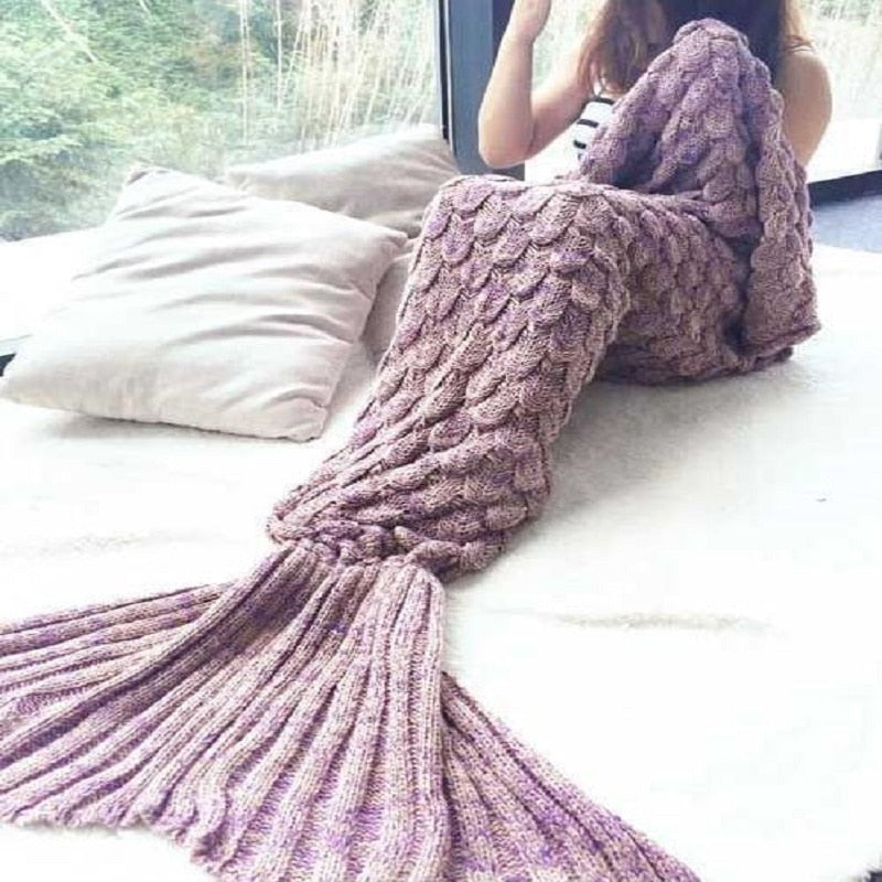 Knitted Mermaid Tail Blanket